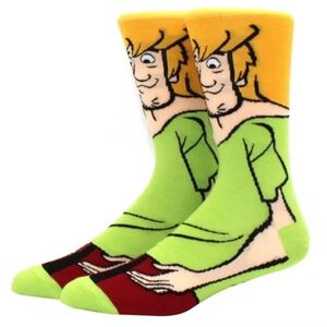 Mystery Machine | Shaggy Scooby Doo | Cartoon Character Socks | Gift | Yellow